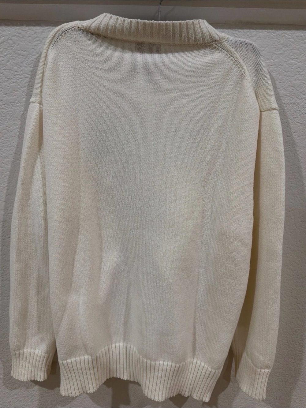 Dior Cream Crewneck Sweater with Green Logo and Blue Teddy - Picture 2 of 5